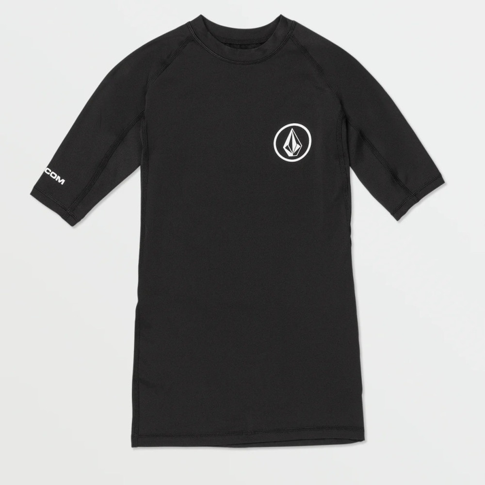 NWT: VOLCOM LIDO SOLID SHORT SLEEVE SHIRT - BLACK Sz: M
